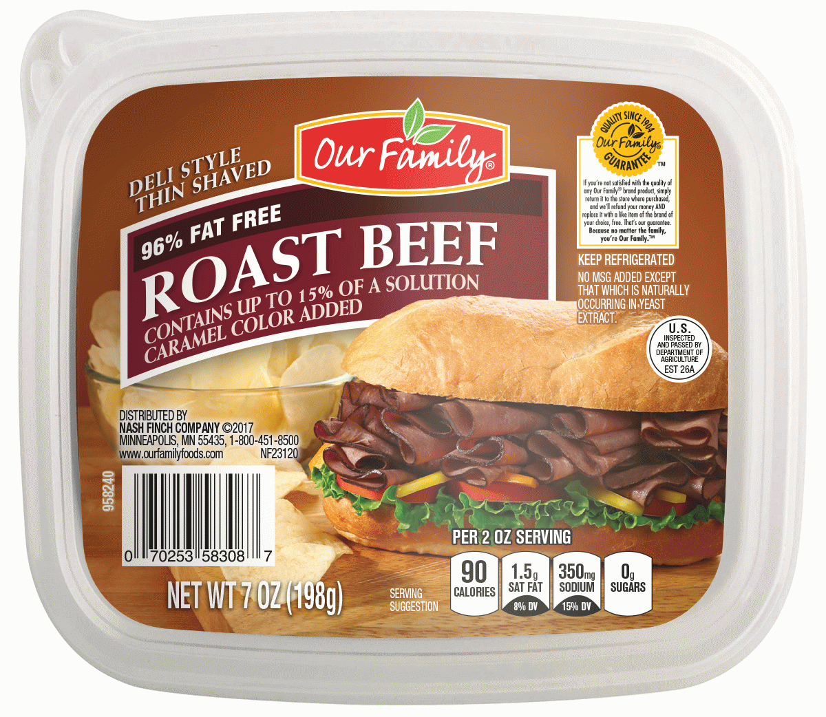 Our Family&nbsp;&nbsp;roast beef deli style thin shaved lunch meat Full-Size Picture
